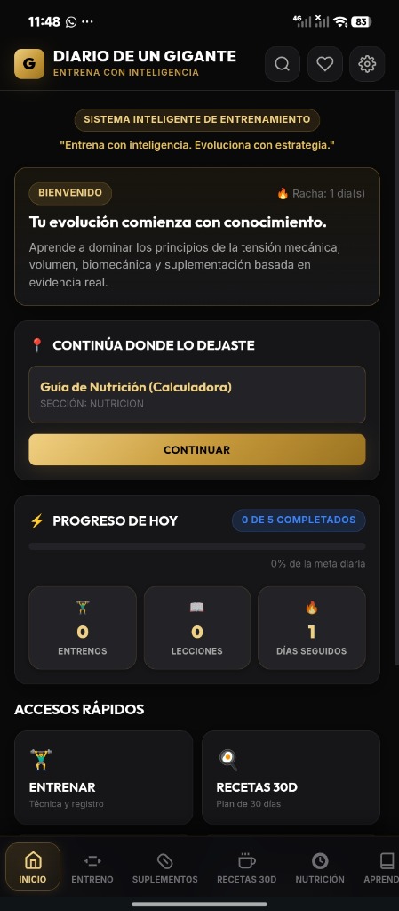 Panel Principal - Diario de un Gigante